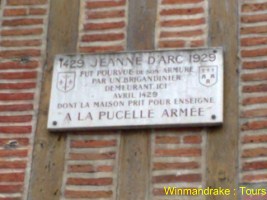 plaque pour Jeanne d'Arc